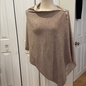 Orvis Merino Wool Wrap Poncho Shawl cape Double Faced One Size reversible